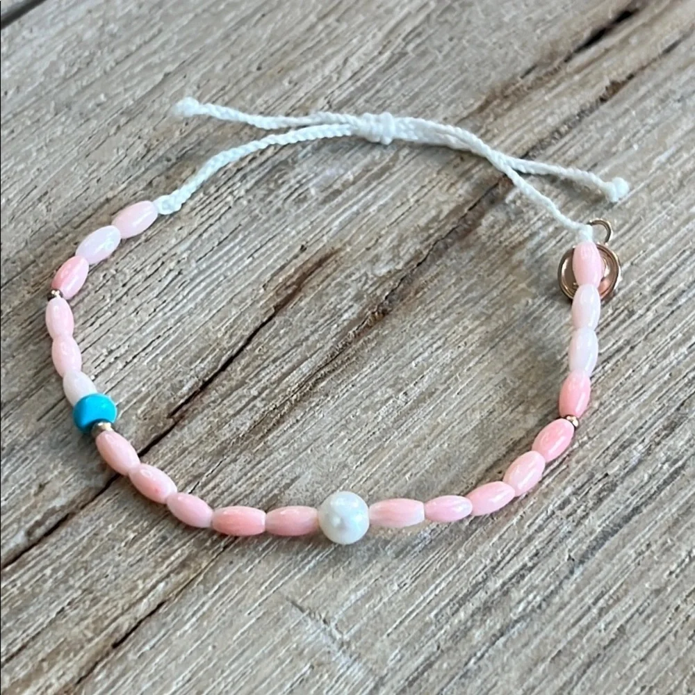 Pura Vida Bracelet Bundle Parrot Toucan Bird Shell Bead Pearl Pink Rare Gold - Picture 7 of 8